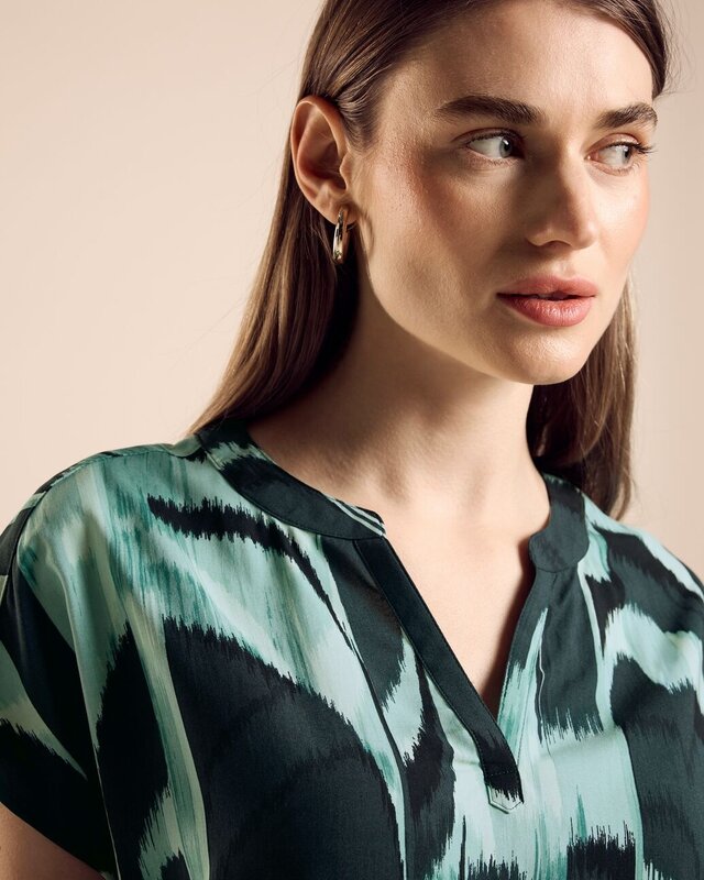 Street One Blouseshirt with Print - Hunter Green
