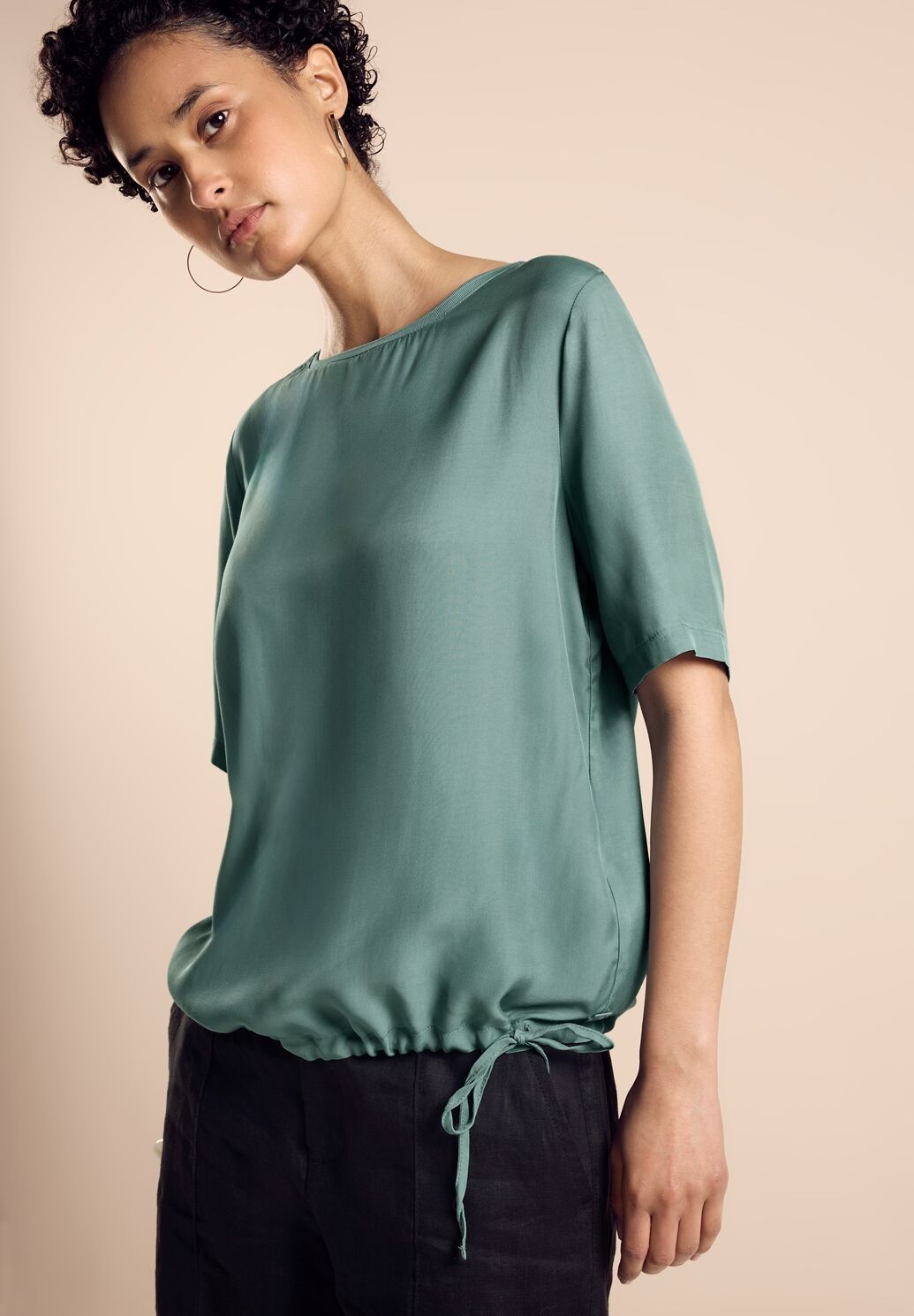 Street One Shirt mit Tunnelzug - Seafoam Green | - Cotton Blues