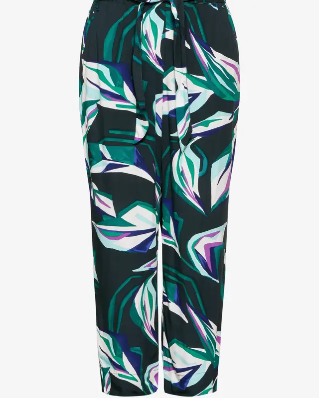 Cecil Loose Fit Print Pants Neele - Fir Green