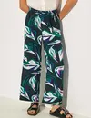 Cecil Loose Fit Print Pants Neele - Fir Green