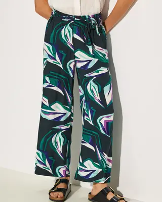 Cecil Loose Fit Print Hose Neele - Fir Green