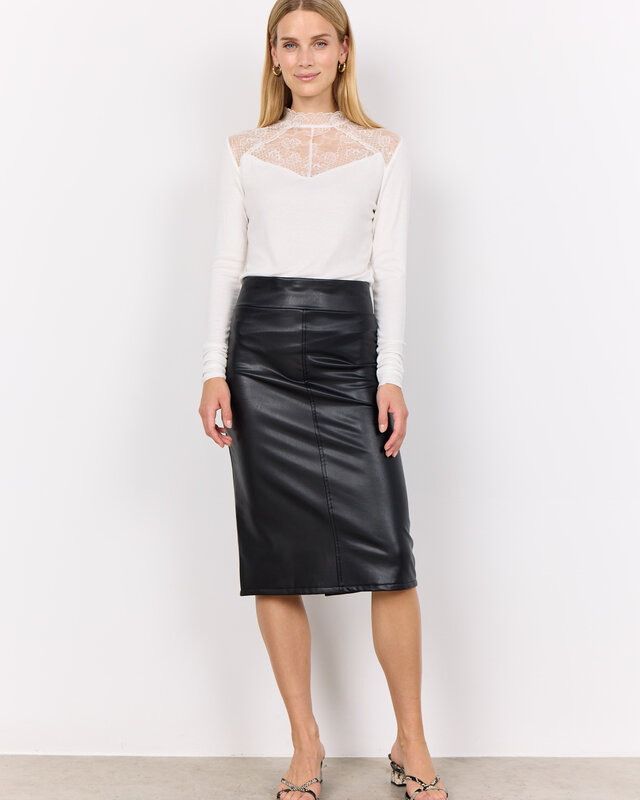Soyaconcept Kunstleren Rok Haida 3 - Black