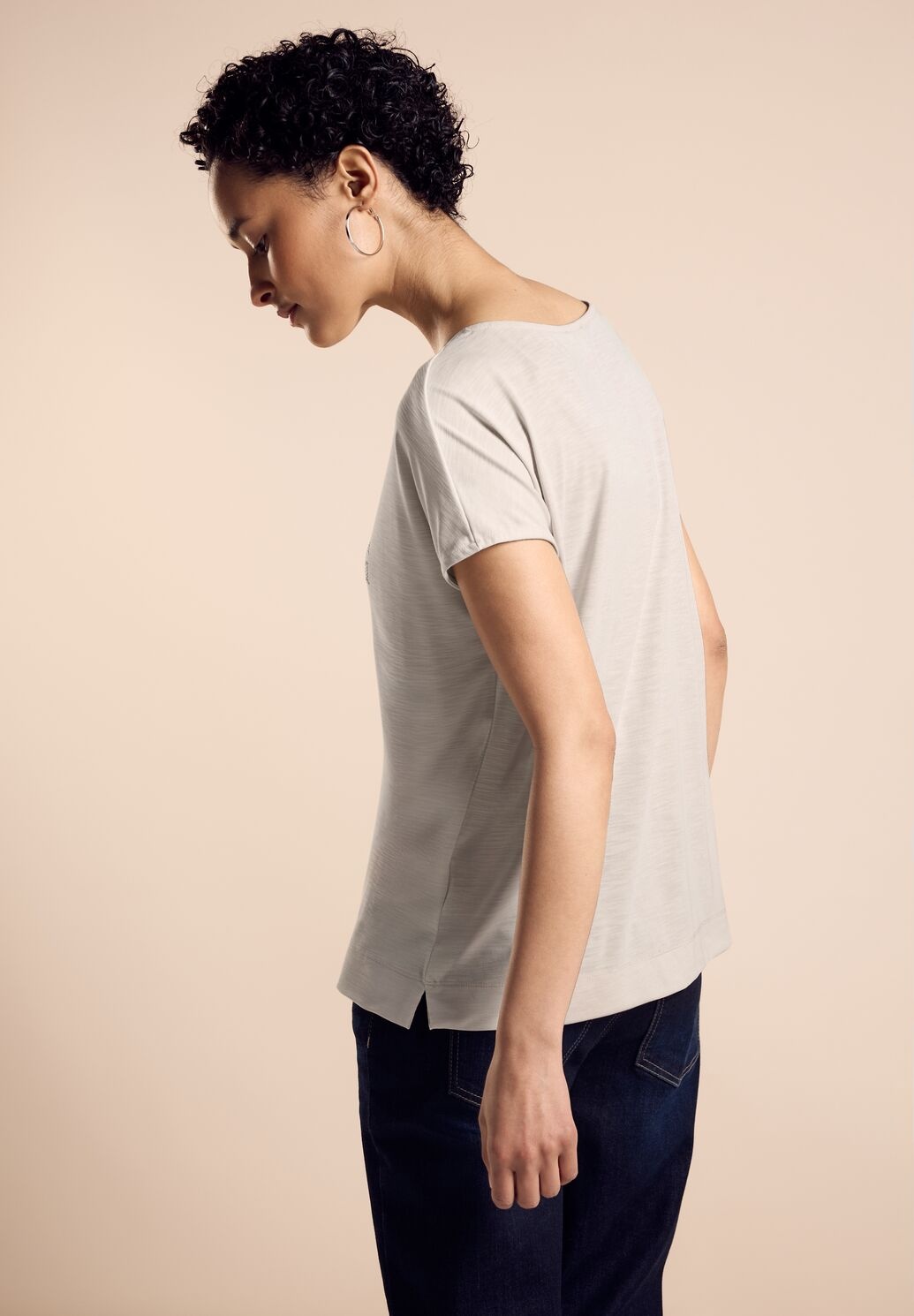 STREET-ONE T-shirt à paillettes pour femmes en Noir | STREET-ONE