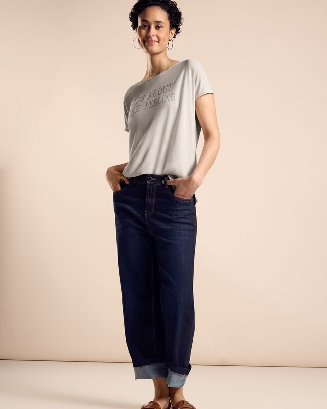 Street One Shirt met Belettering - Smooth Sand Beige