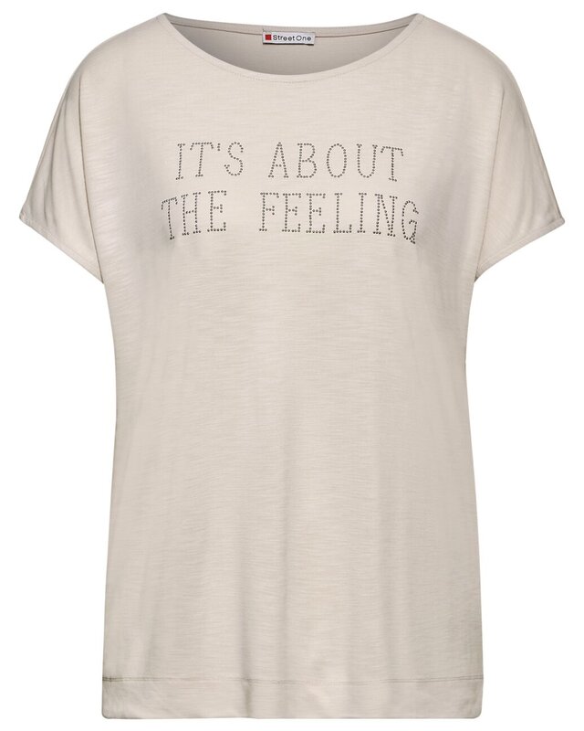 Street One Shirt met Belettering - Smooth Sand Beige