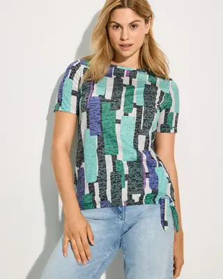 Cecil T-Shirt met Burn-Out - Fir Green