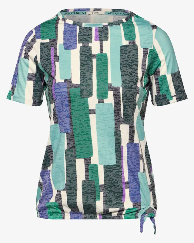 Cecil T-Shirt mit Burn-Out - Fir Green