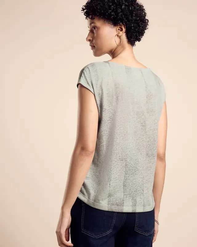 Street One T-Shirt with Text - Smooth Sand Beige