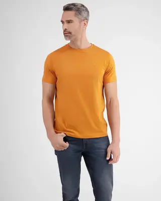 Lerros Basic T-Shirt met Ronde Hals - Pumpkin Orange