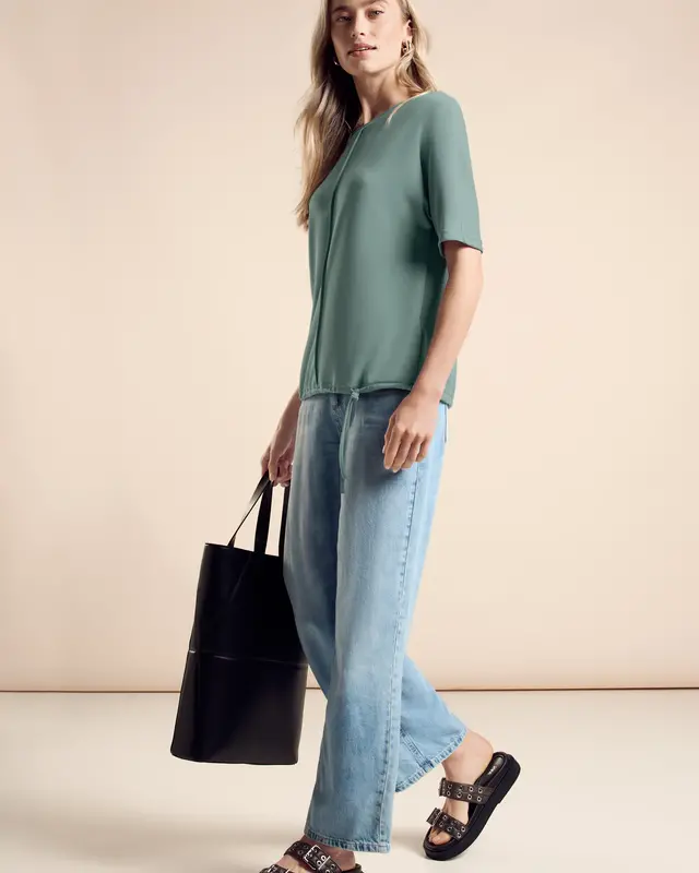 Street One Shirt met Trekkoord - Seafoam Green