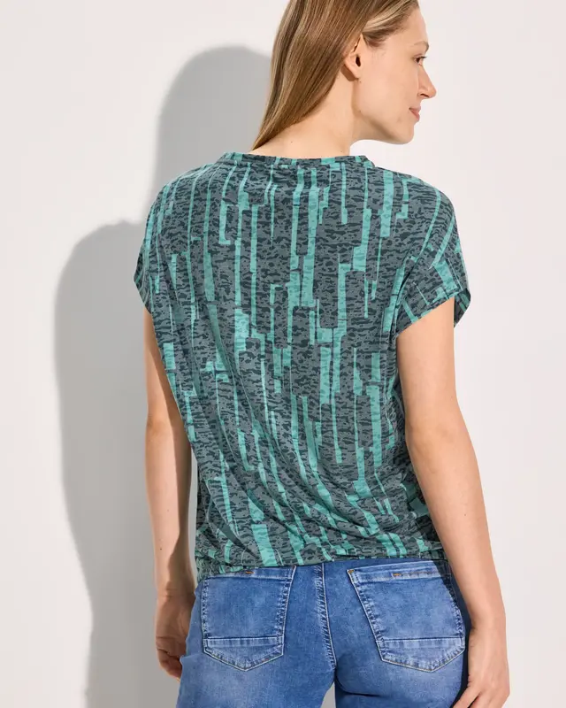 Cecil T-Shirt with Burn-Out Look - Fir Green