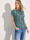 Cecil T-Shirt mit Burn-Out Look - Fir Green