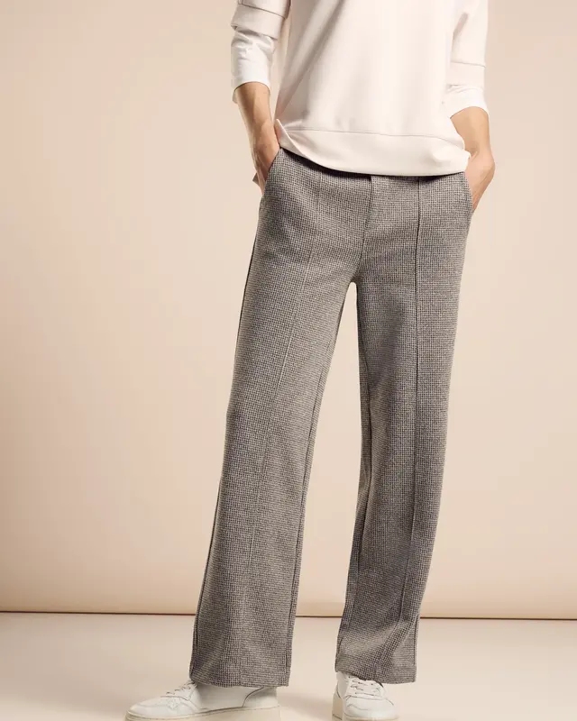 Street One Jacquard Hose im Casual Fit - Black