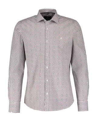 Lerros Stretch Hemd AOP Print - Light Garnet Red