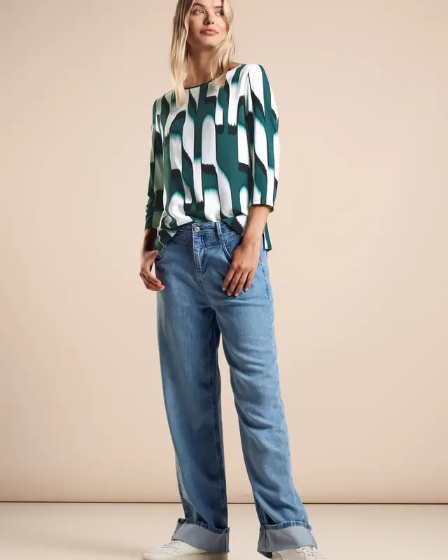 Street One Bedrucktes Shirt Evi - Hunter Green