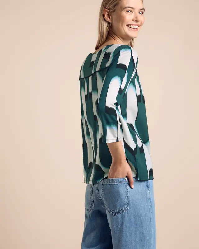 Street One Bedrukt Shirt Evi - Hunter Green