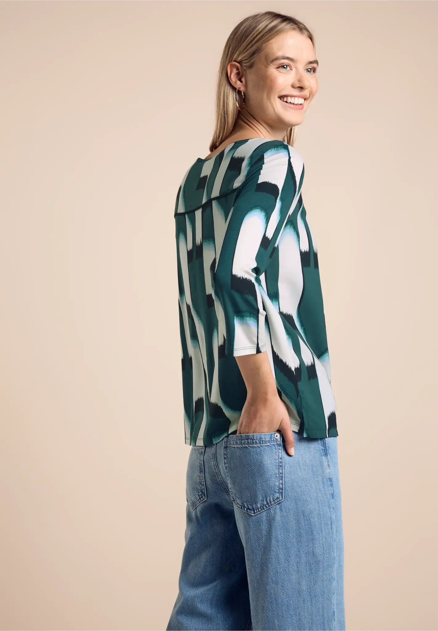 Street One Shirt with Print Evi - Hunter Green