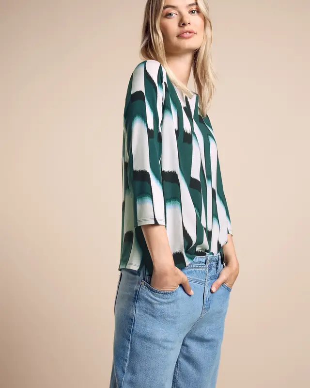Street One Bedrukt Shirt Evi - Hunter Green