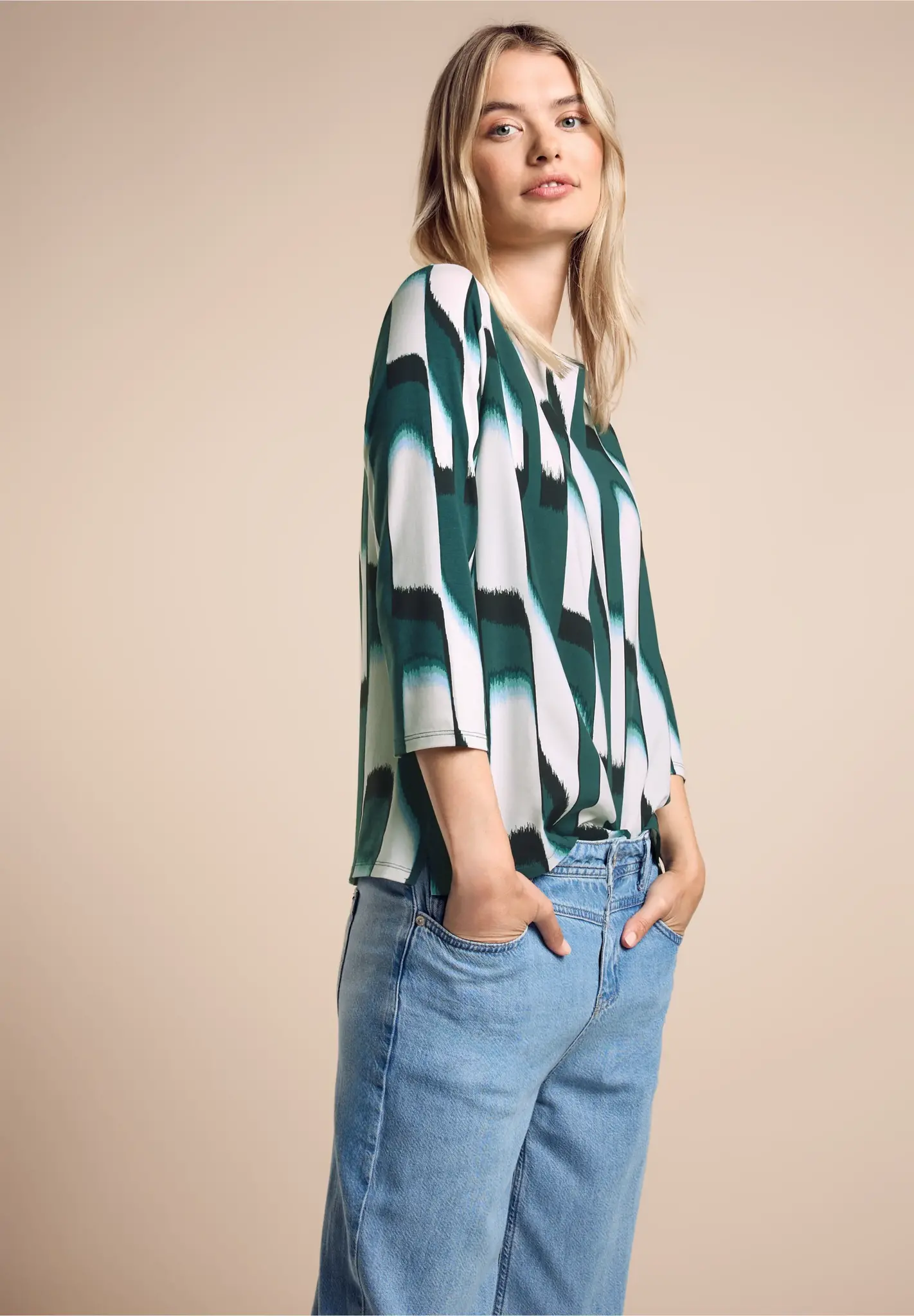 Street One Shirt with Print Evi - Hunter Green