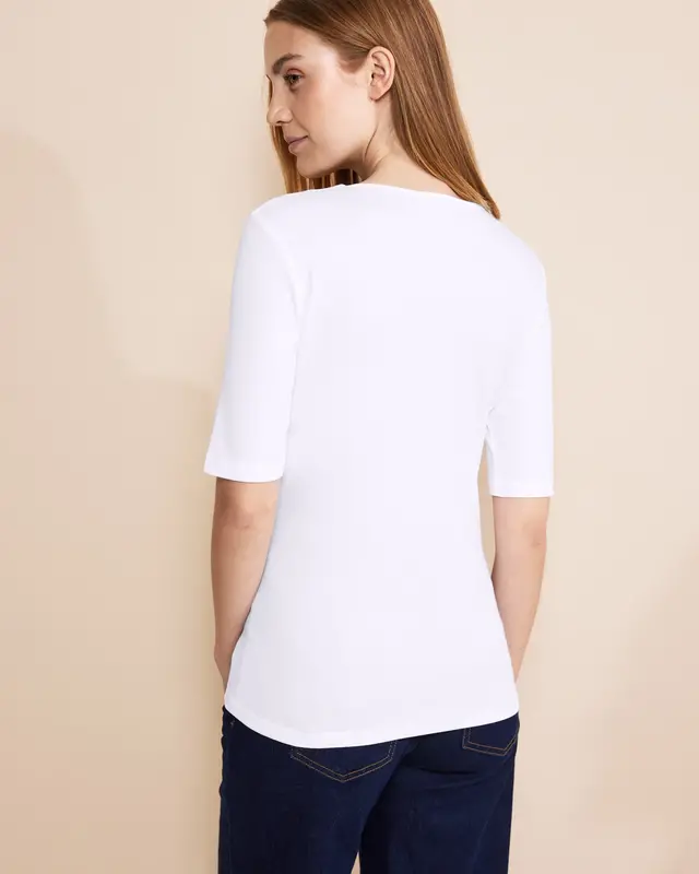 Street One T-Shirt mit V-Neck Palmira - White