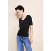 T-Shirt met V-hals Palmira - Black