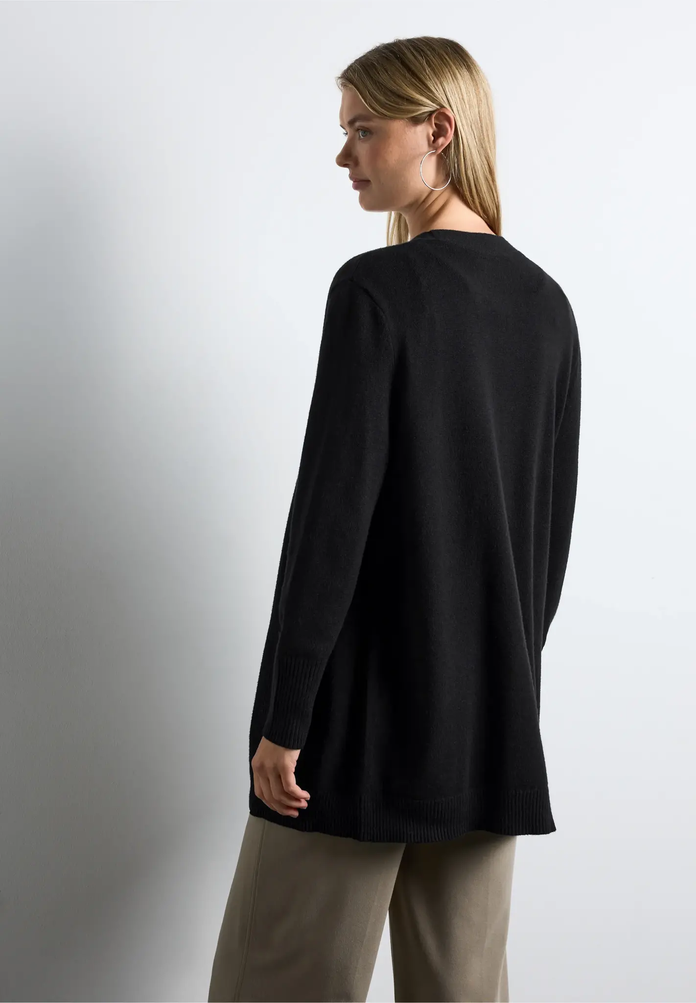 Street One Cardigan Lungo Aperto Nero - Taglia 38 Abbigliamento Donna