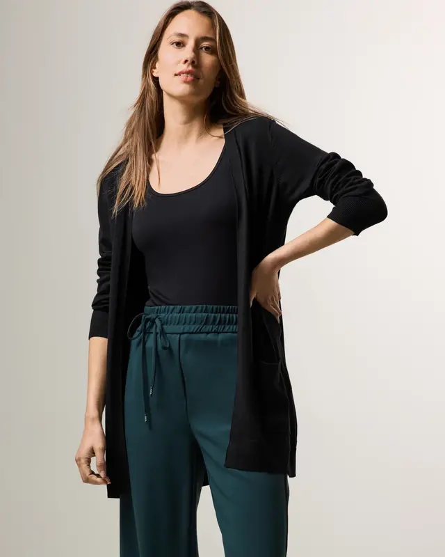 Cecil Open Vest - Black