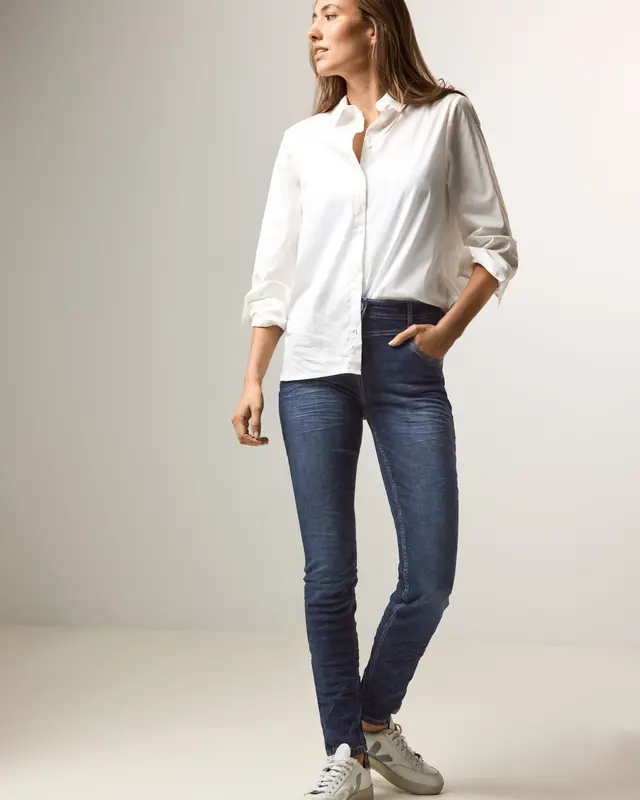 Cecil Slim Fit Jeans Vicky - Mid Blue Wash