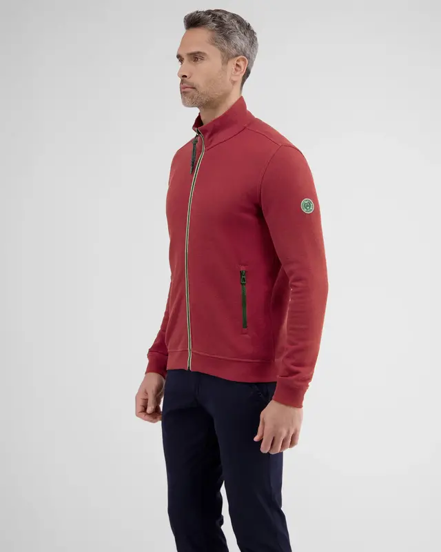 Lerros Gestructureerd Sweatjack - Deep Garnet Red