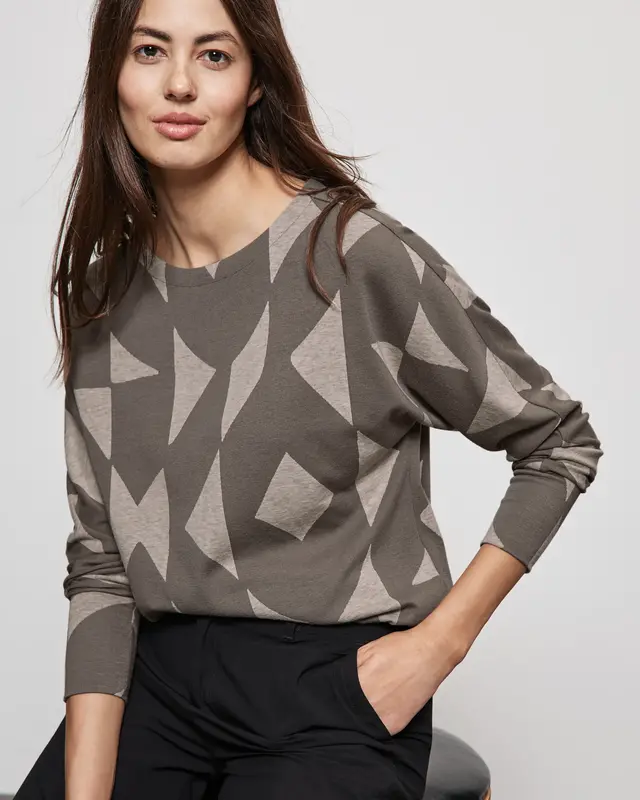 Street One Jacquard Shirt - Rich Mocca