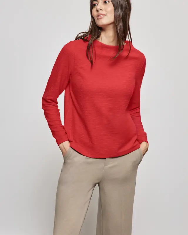 Street One Gestructureerd Shirt - Mandarin Red