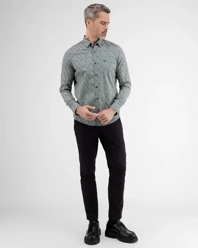 Lerros Print Hemd - Frosted Blue