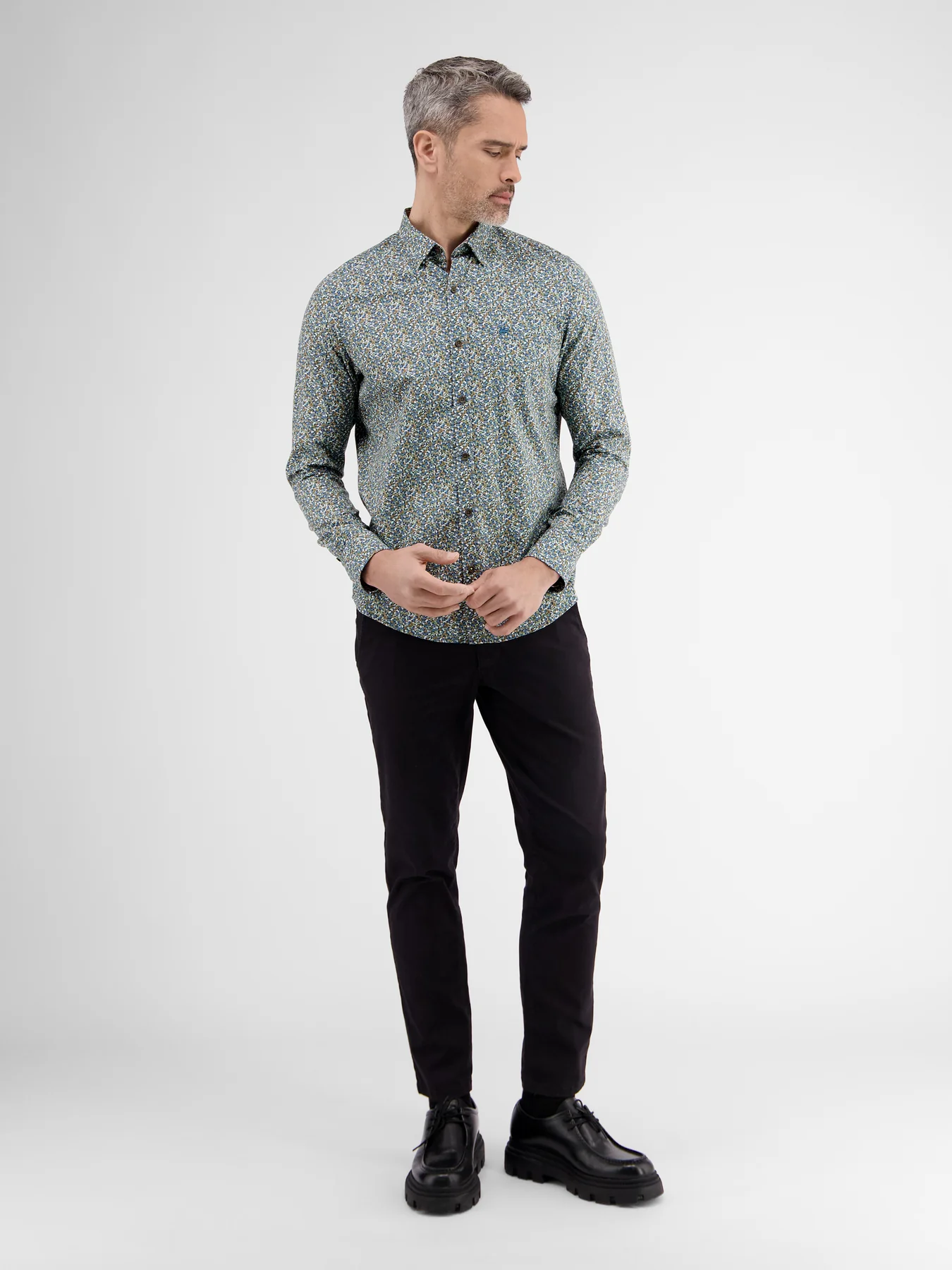Lerros Print Shirt - Frosted Blue