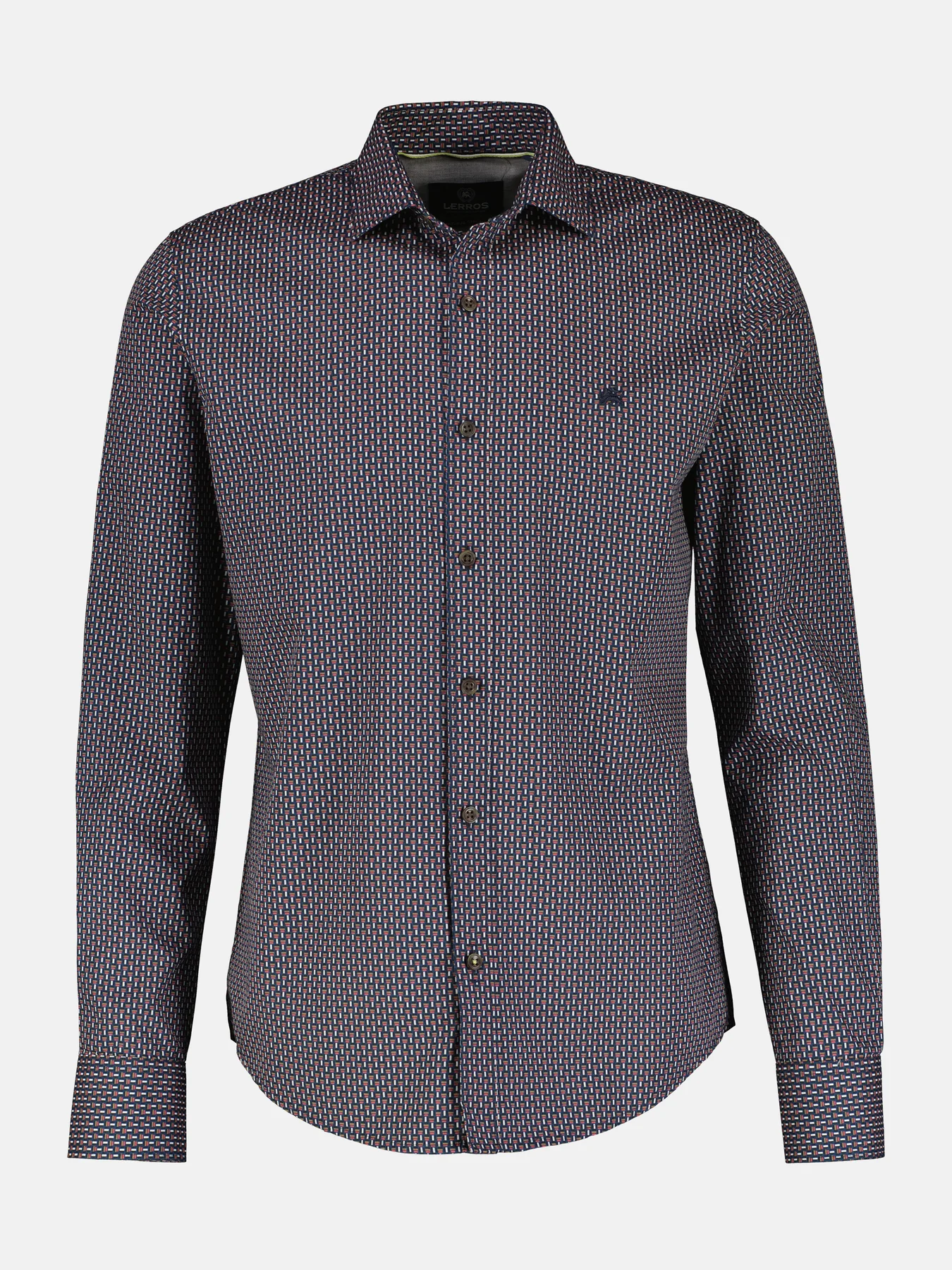 Lerros Overhemd met Geometrische Print - Classic Navy