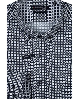 Giordano Circles Stretch Shirt - Dark Navy
