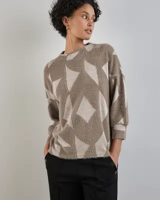 Street One Flauschiges Shirt - Rich Mocca