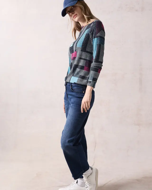 Cecil Fine Knit Pullover - Deep Petrol Melange