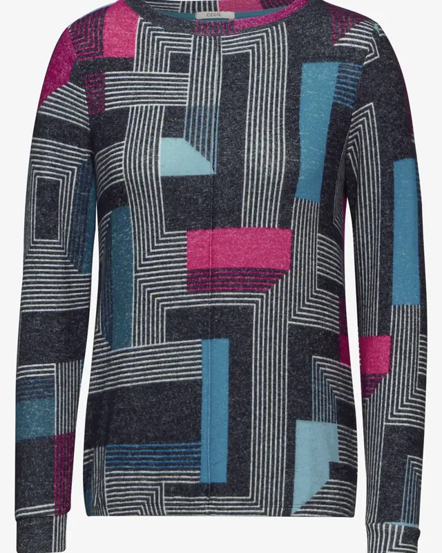 Cecil Fine Knit Pullover - Deep Petrol Melange