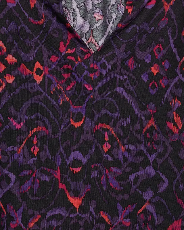 Street One Bedrukt Jersey Shirt - Black