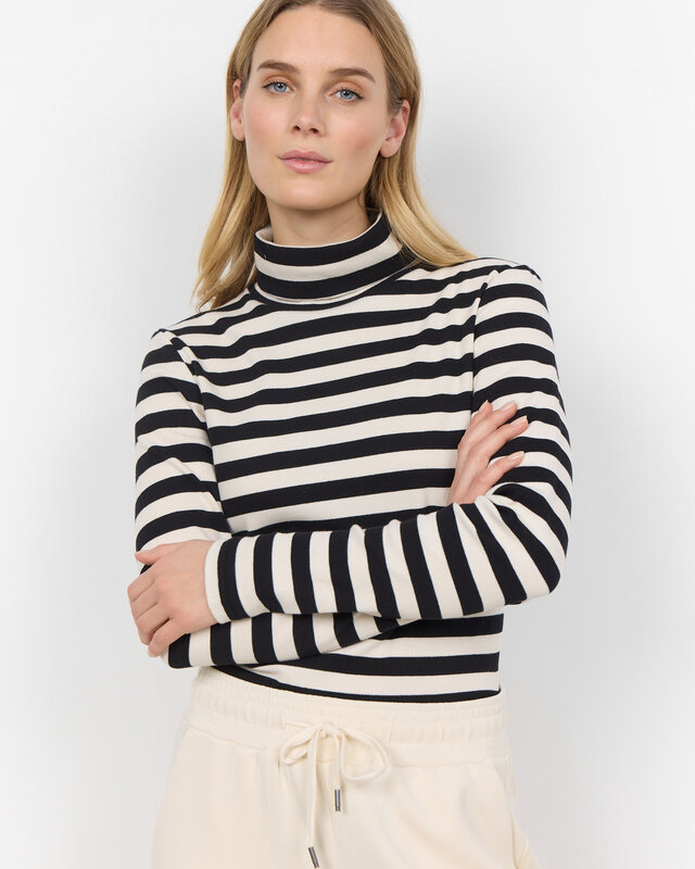 Soyaconcept Shirt mit Rollkragen Iridi 2 - Black Combi