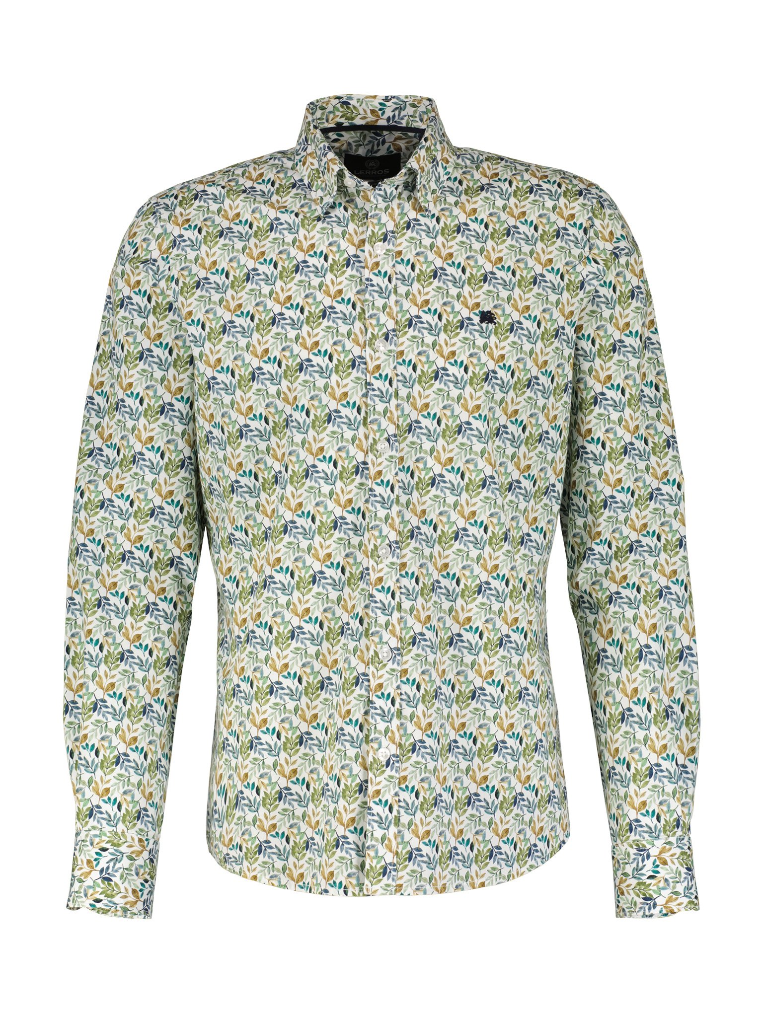 Lerros Print Overhemd met Stretch - White