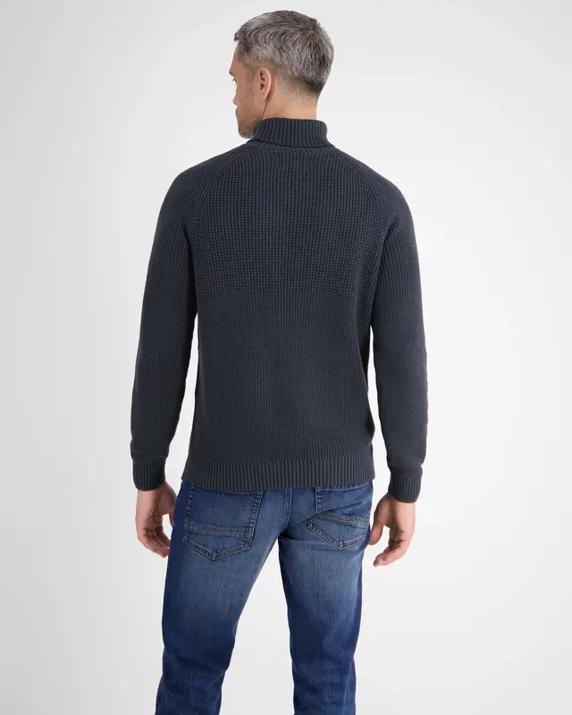 Lerros Struktur Pullover mit Rollkragen - Classic Navy