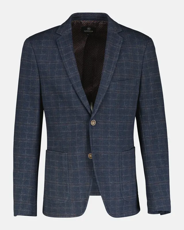 Lerros Geruite Jersey Blazer - Classic Navy