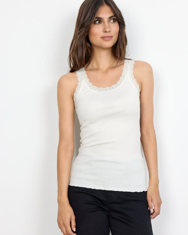 Soyaconcept Top mit Spitze Sarona 1 - Off White