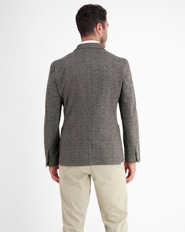 Lerros Jersey Blazer met Visgraatmotief - Ebony