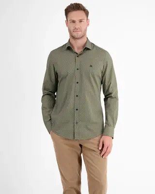 Lerros Overhemd met Geometrische Print - Gentle Reed
