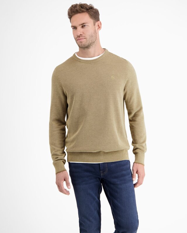 Lerros Basic Strickpullover - Tender Beige Melange