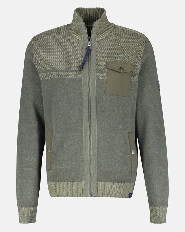 Lerros Structure Knit Cardigan - Chilled Olive