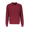 Longsleeve Knit Polo  - Deep Garnet Red