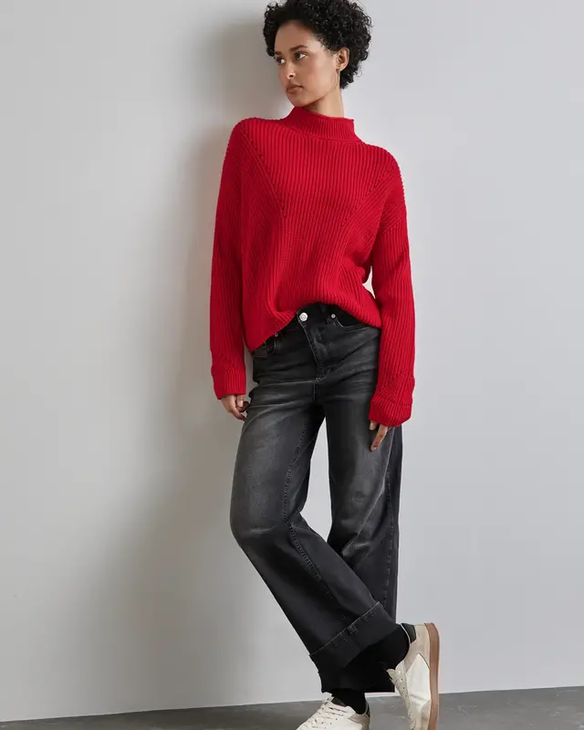 Street One Pullover mit Details - Mandarin Red